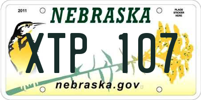 NE license plate XTP107