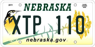 NE license plate XTP110