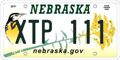 NE license plate XTP111