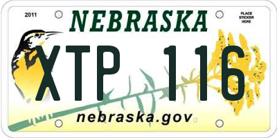 NE license plate XTP116