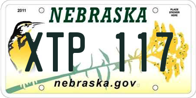 NE license plate XTP117