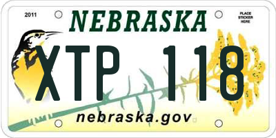 NE license plate XTP118