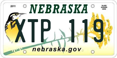 NE license plate XTP119