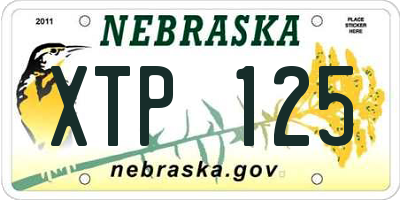 NE license plate XTP125