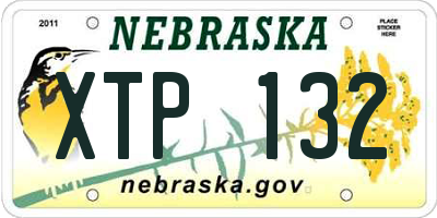 NE license plate XTP132
