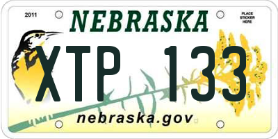 NE license plate XTP133