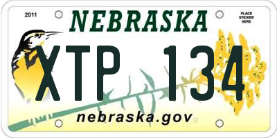 NE license plate XTP134