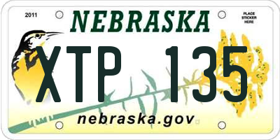 NE license plate XTP135