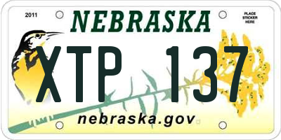 NE license plate XTP137