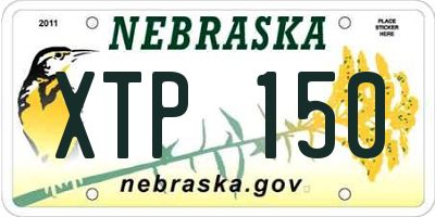 NE license plate XTP150