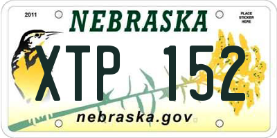 NE license plate XTP152