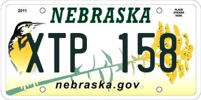 NE license plate XTP158