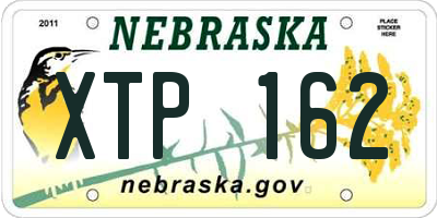 NE license plate XTP162