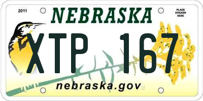 NE license plate XTP167