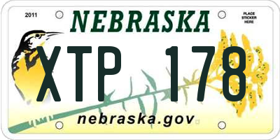 NE license plate XTP178