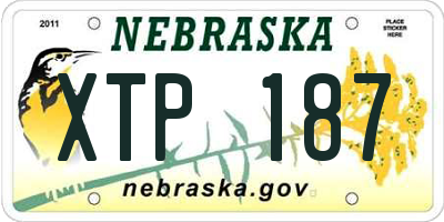 NE license plate XTP187