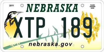 NE license plate XTP189