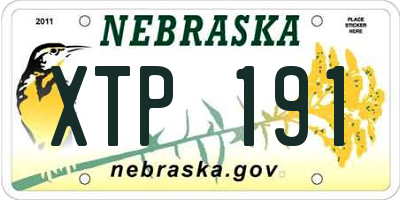 NE license plate XTP191
