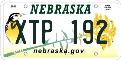 NE license plate XTP192