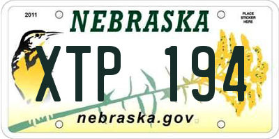 NE license plate XTP194