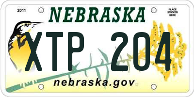 NE license plate XTP204