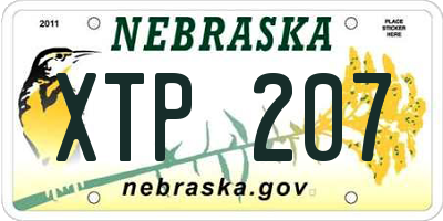 NE license plate XTP207