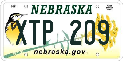 NE license plate XTP209