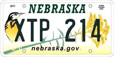 NE license plate XTP214