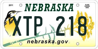 NE license plate XTP218