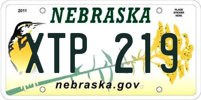 NE license plate XTP219