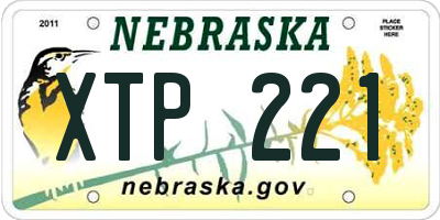 NE license plate XTP221