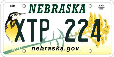 NE license plate XTP224