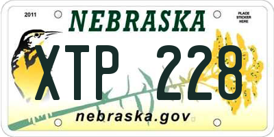 NE license plate XTP228