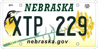 NE license plate XTP229