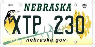 NE license plate XTP230