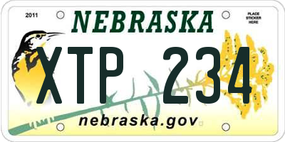 NE license plate XTP234