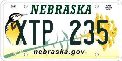 NE license plate XTP235