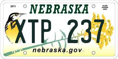 NE license plate XTP237
