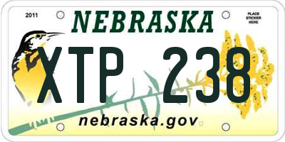 NE license plate XTP238