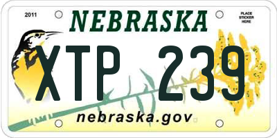 NE license plate XTP239