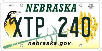 NE license plate XTP240