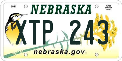 NE license plate XTP243
