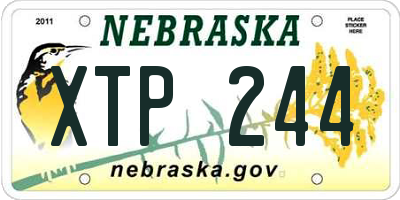 NE license plate XTP244