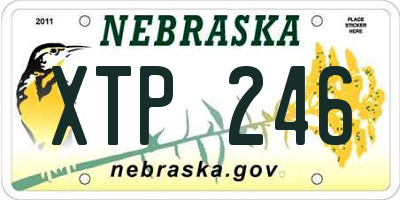 NE license plate XTP246