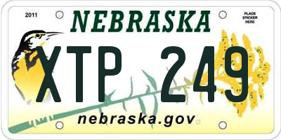NE license plate XTP249