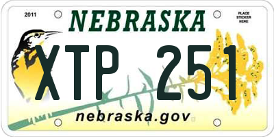 NE license plate XTP251