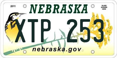 NE license plate XTP253