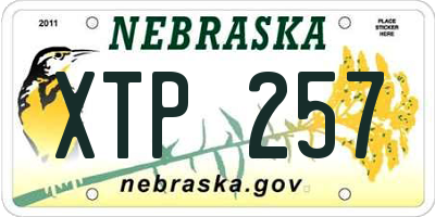 NE license plate XTP257