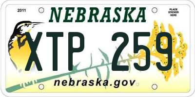 NE license plate XTP259