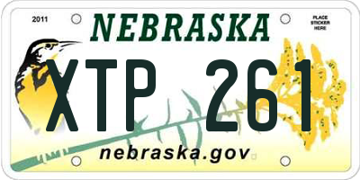 NE license plate XTP261